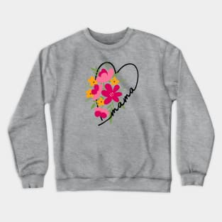 Mama heart floral gift for mom Crewneck Sweatshirt